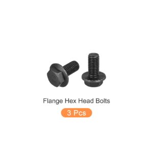 METALLIXITY Flanged Hex Head Bolts (M12x25mm) 3pcs, Hexagon Serrated Flange Bolt Fully Thread Screw - for House Construction Hardware Fasteners