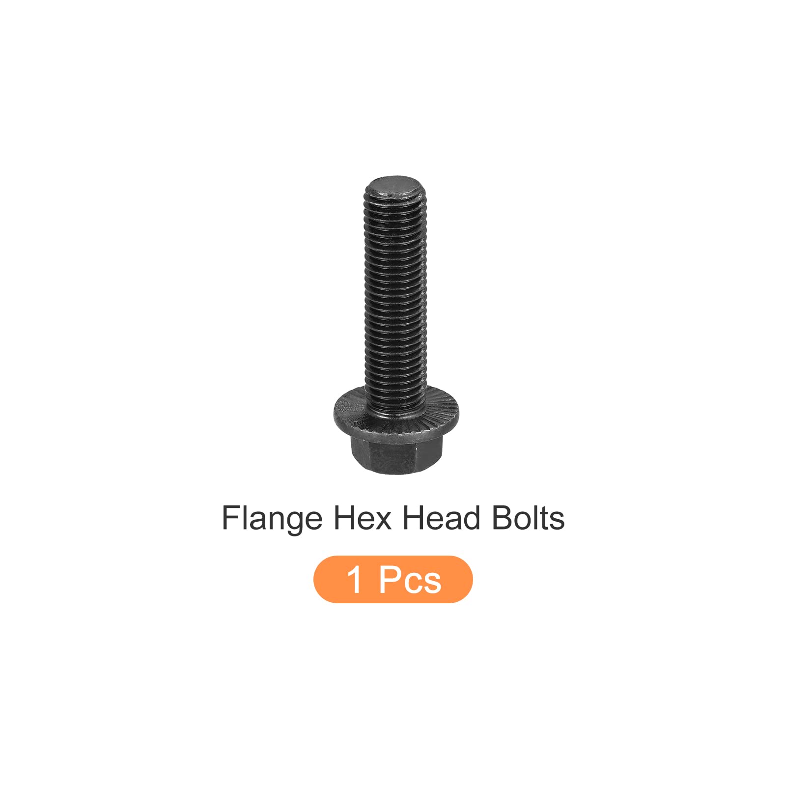 METALLIXITY Flanged Hex Head Bolts (M16x60mm) 1pcs, Hexagon Serrated Flange Bolt Fully Thread Screw - for House Construction Hardware Fasteners