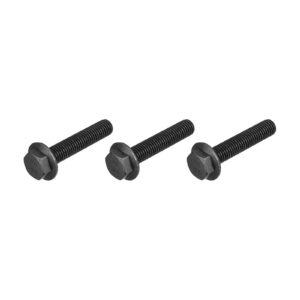 metallixity flanged hex head bolts (m12x60mm) 3pcs, hexagon serrated flange bolt fully thread screw - for house construction hardware fasteners