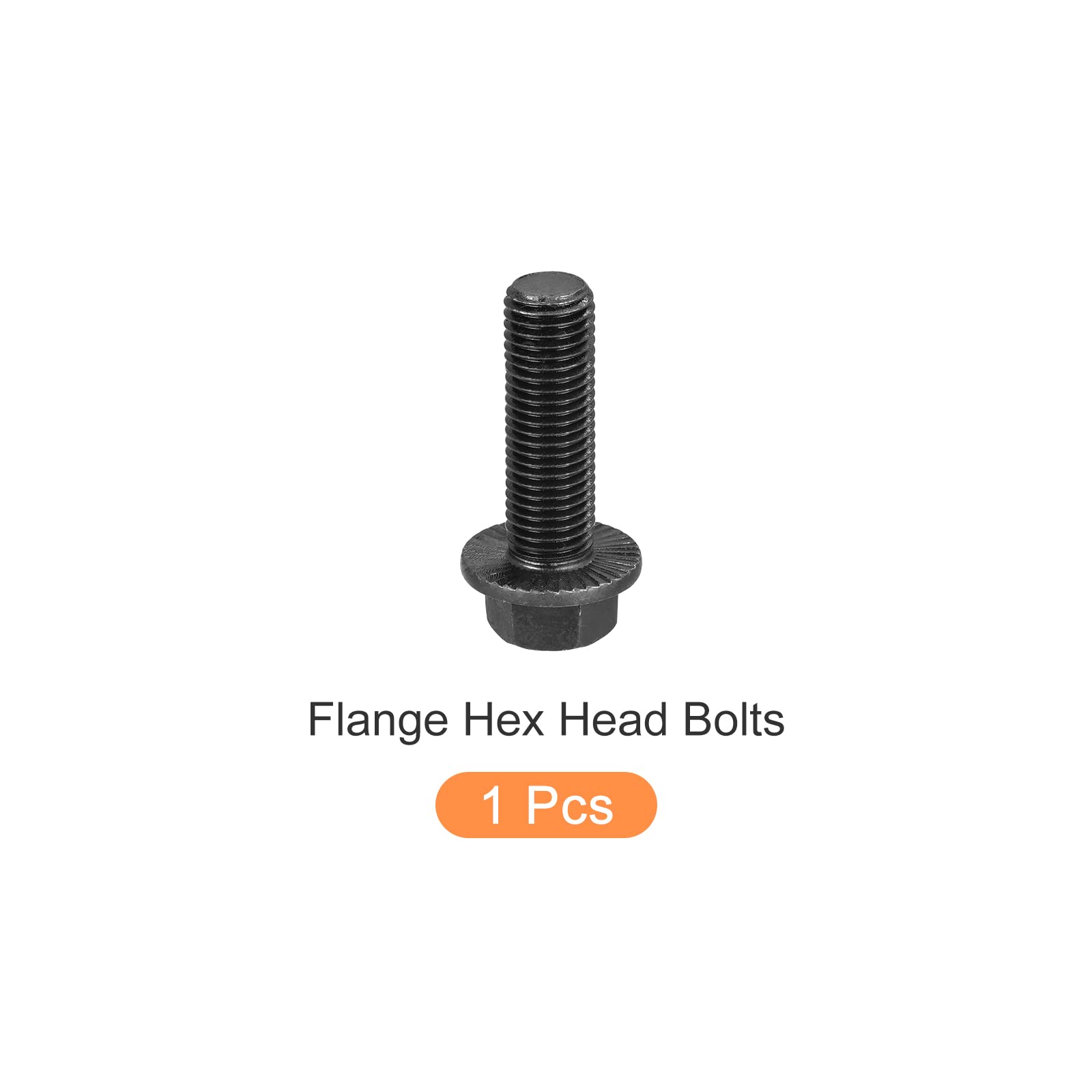 METALLIXITY Flanged Hex Head Bolts (M16x50mm) 1pcs, Hexagon Serrated Flange Bolt Fully Thread Screw - for House Construction Hardware Fasteners