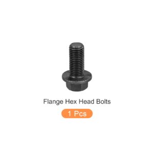 METALLIXITY Flanged Hex Head Bolts (M16x35mm) 1pcs, Hexagon Serrated Flange Bolt Fully Thread Screw - for House Construction Hardware Fasteners