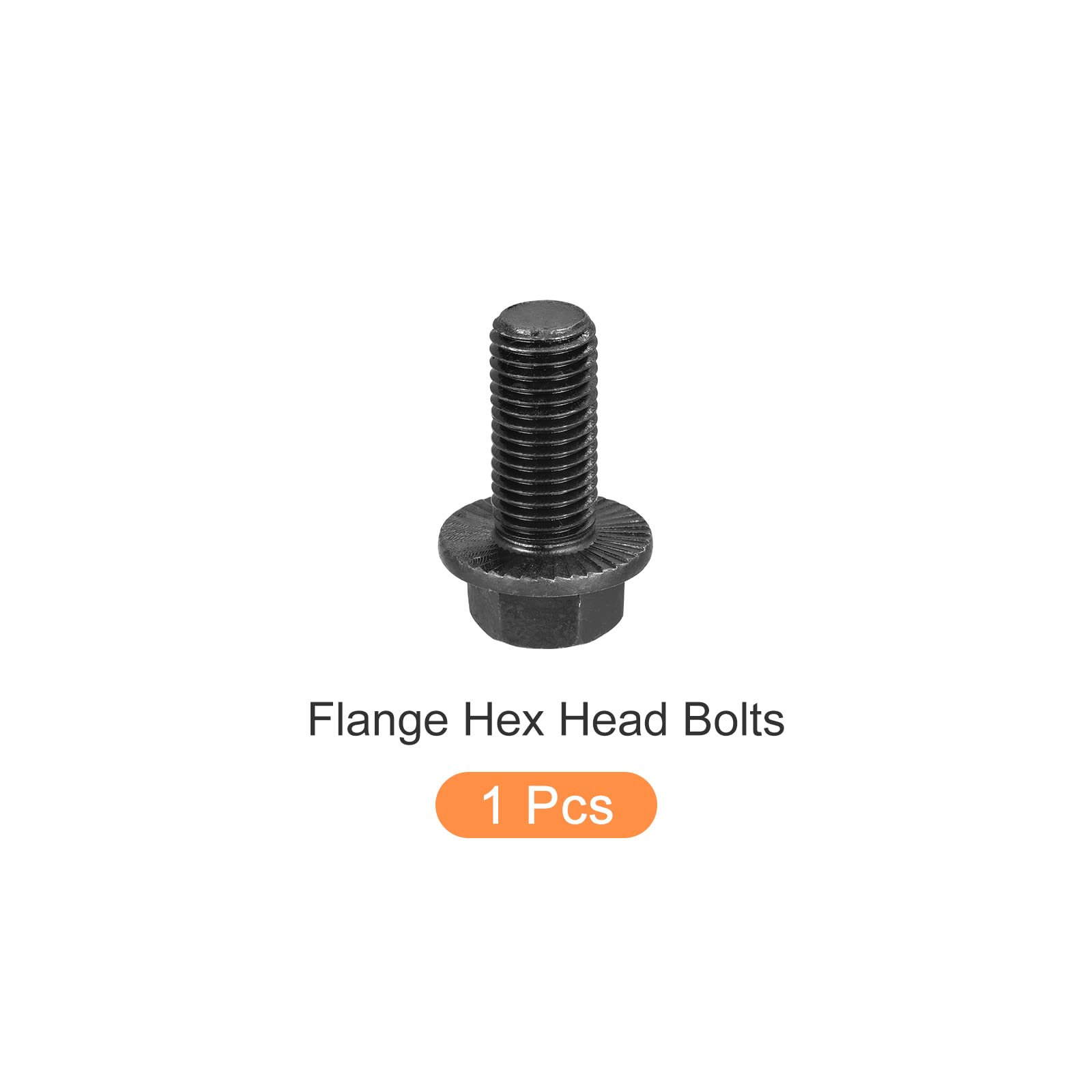 METALLIXITY Flanged Hex Head Bolts (M16x35mm) 1pcs, Hexagon Serrated Flange Bolt Fully Thread Screw - for House Construction Hardware Fasteners