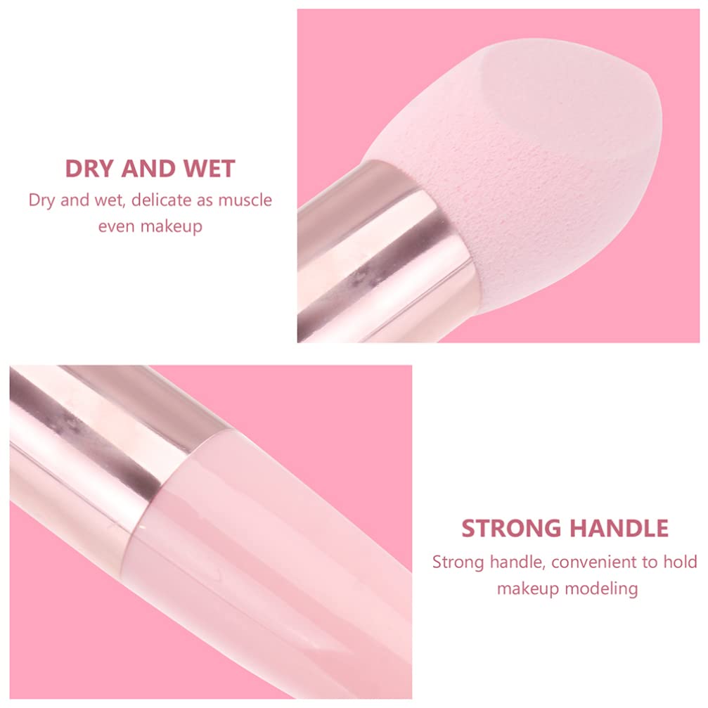 MAGICLULU 6Pcs Powder Puff Mushroom Makeup Sponge with Handle Foundation Blending Beauty Sponge Dry & Wet Use for Powder Cream or Liquid