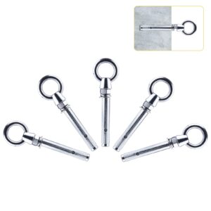 5 pcs m8 expansion eyebolt bolt, heavy duty 304 stainless steel eye ring screw fastener for wall concrete brick anchor