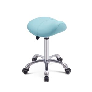 grace&grace professional saddle stool series hydraulic swivel comfortable ergonomic with heavy duty metal base for clinic dentist spa massage salons studio (green)