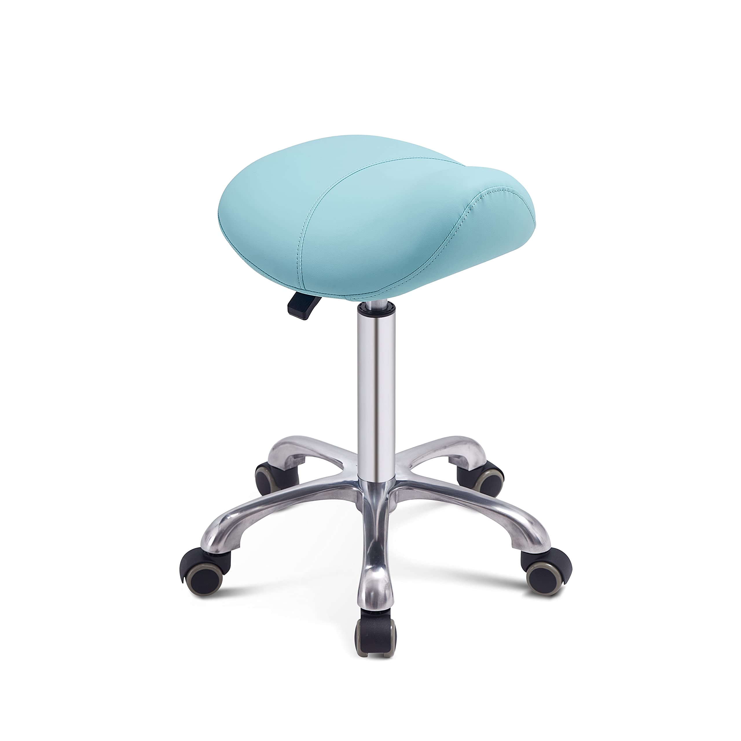 Grace&Grace Professional Saddle Stool Series Hydraulic Swivel Comfortable Ergonomic with Heavy Duty Metal Base for Clinic Dentist Spa Massage Salons Studio (Green)