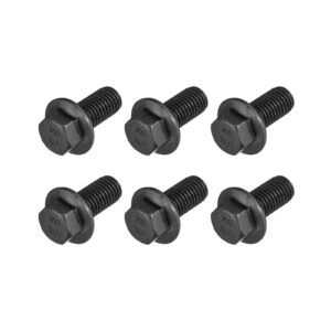 metallixity flanged hex head bolts (m14x30mm) 6pcs, hexagon serrated flange bolt fully thread screw - for house construction hardware fasteners