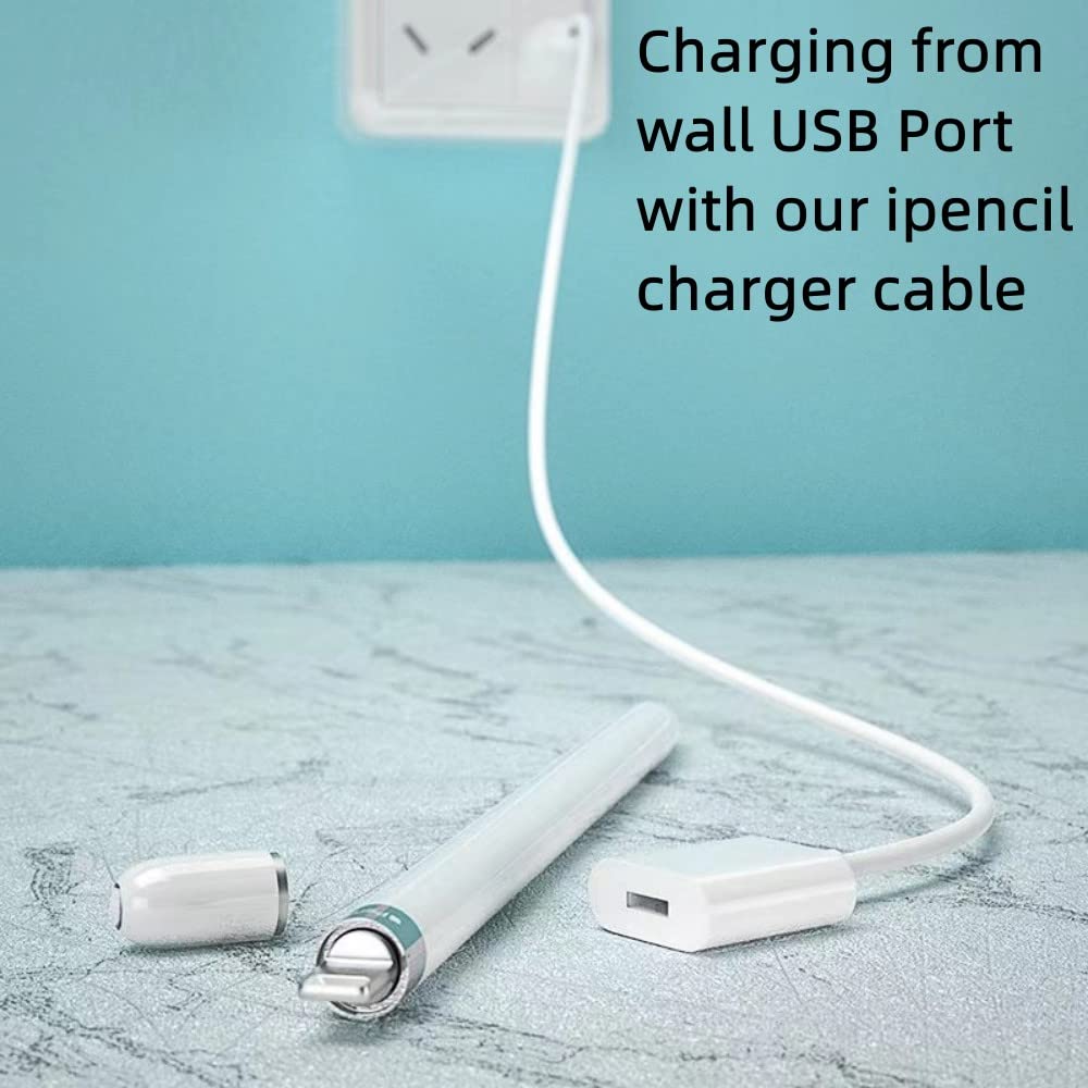 Design for Apple Pencil Charger,Apple Pencil Adapter 1FT, iPencil Pen First Gen Charging Cable Compatible with Apple Pencil 1st Generation,USB A Male to Lightning Female (Off White)