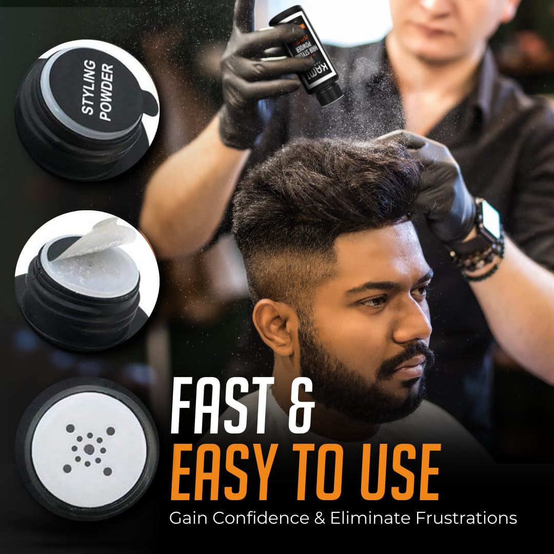 Kami Hair Texture Powder for Men - Strong Hold & Volume Powder - Texturizing Hair Powder for Men’s Styling, Matte Finish, All-Day Hold for Thick Hair