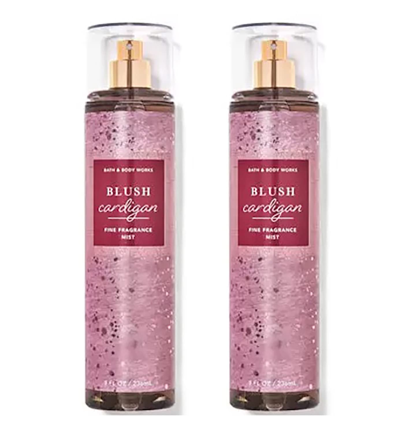 Bath & Body Works Blush Cardigan Fine Fragrance Body Mist Gift Set 8 oz Pack Lot of 2 (Blush Cardigan)