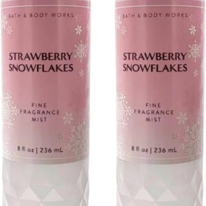 Bath & Body Works Strawberry Snowflakes Fine Fragrance Body Mist Gift Set 8 oz Pack Lot of 2 (Strawberry Snowflakes) 8 Fl Oz (Pack of 2) 16 Fl Oz