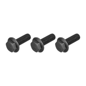 metallixity flanged hex head bolts (m12x35mm) 3pcs, hexagon serrated flange bolt fully thread screw - for house construction hardware fasteners