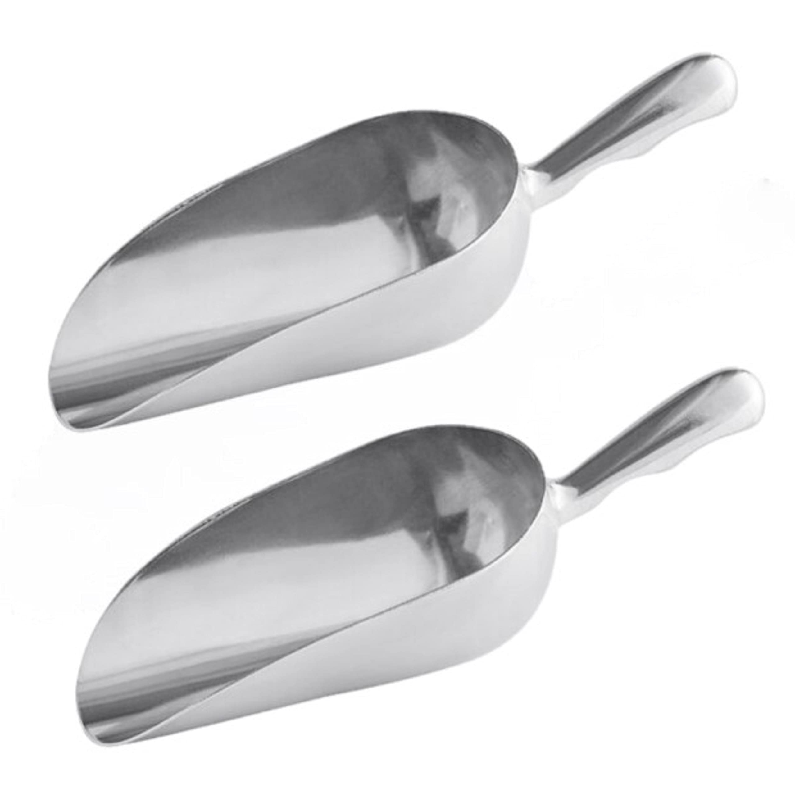 TrueCraftware-Set of 2 Aluminum 85 oz. Scoop with Contoured Handle- for Bar Ice Flour Utility Scoop Kitchen Ice Scooper for Ice Maker Popcorn Scoop Food Scoops for Bar Party Wedding