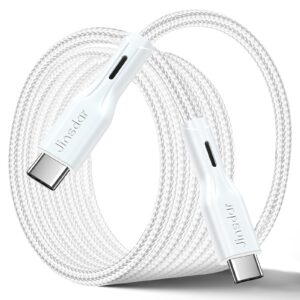 jinsdar 140w usb c to usb c cable, 6ft braided usb c charger cable, pd3.1 5a type c cord fast charging cable for iphone 15/15 plus/15pro/15pro max, ipad, macbook pro, samsung s23/s22, laptop, more