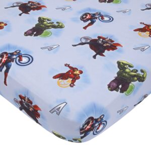 marvel avengers fitted crib sheet 100% soft microfiber, baby sheet, fits standard size crib mattress 28in x 52in