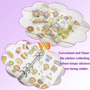 Sticker Collecting Album 100 Sheets Blank Reusable Sticker Book Collecting Album Sticker Album for Collecting Stickers, Labels, Sticker Book Collection Accessories with 25 Sheets Stickers and Spatula