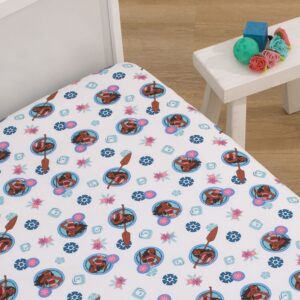 Disney Moana Fitted Crib Sheet 100% Soft Microfiber, Baby Sheet, Fits Standard Size Crib Mattress 28in x 52in