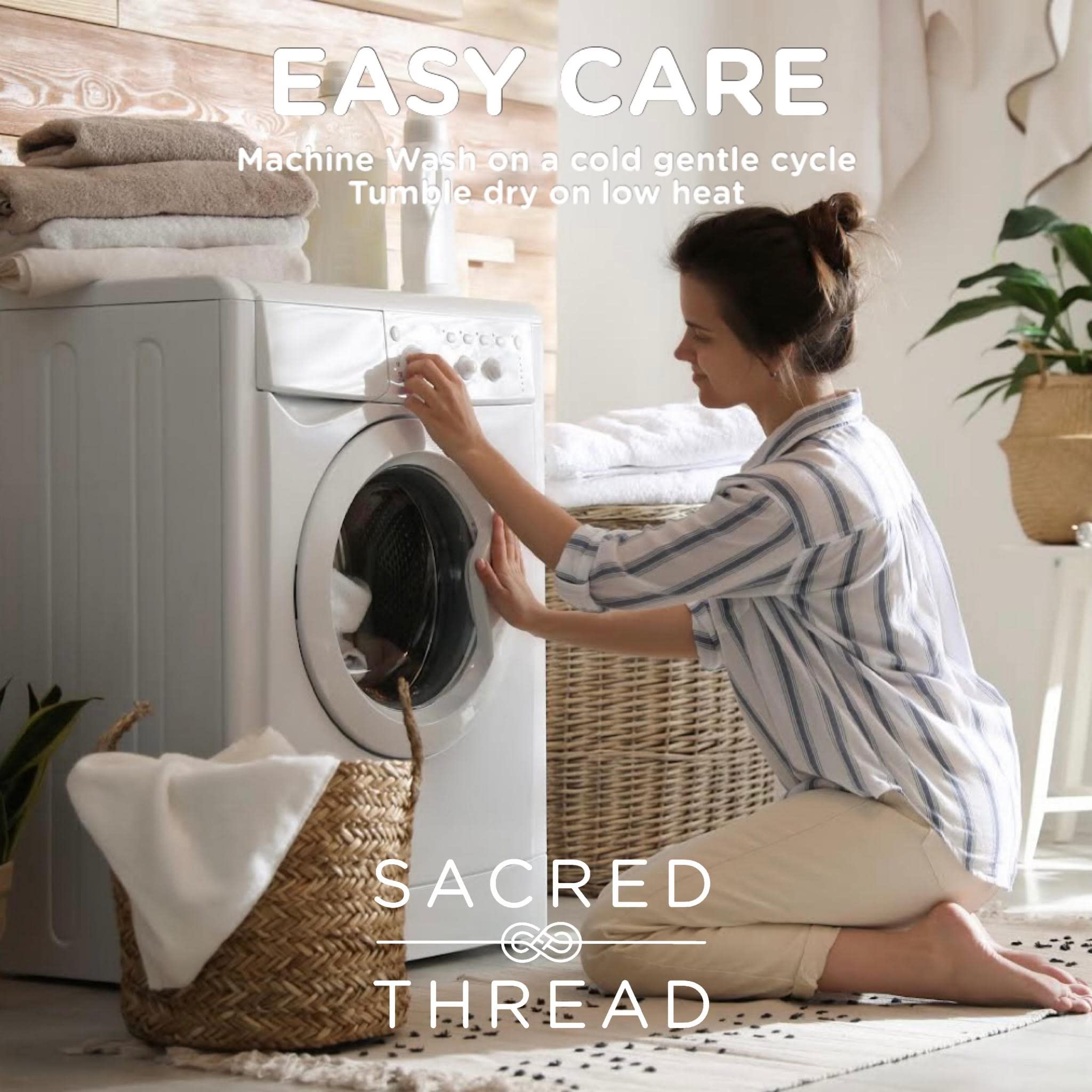 Sacred Thread Nursing Pillow for Breastfeeding - Premium Memory Foam with Removable Rayon Made from Bamboo Cover - Nursing and Posture Support for Mom - Washable Feeding Pillow