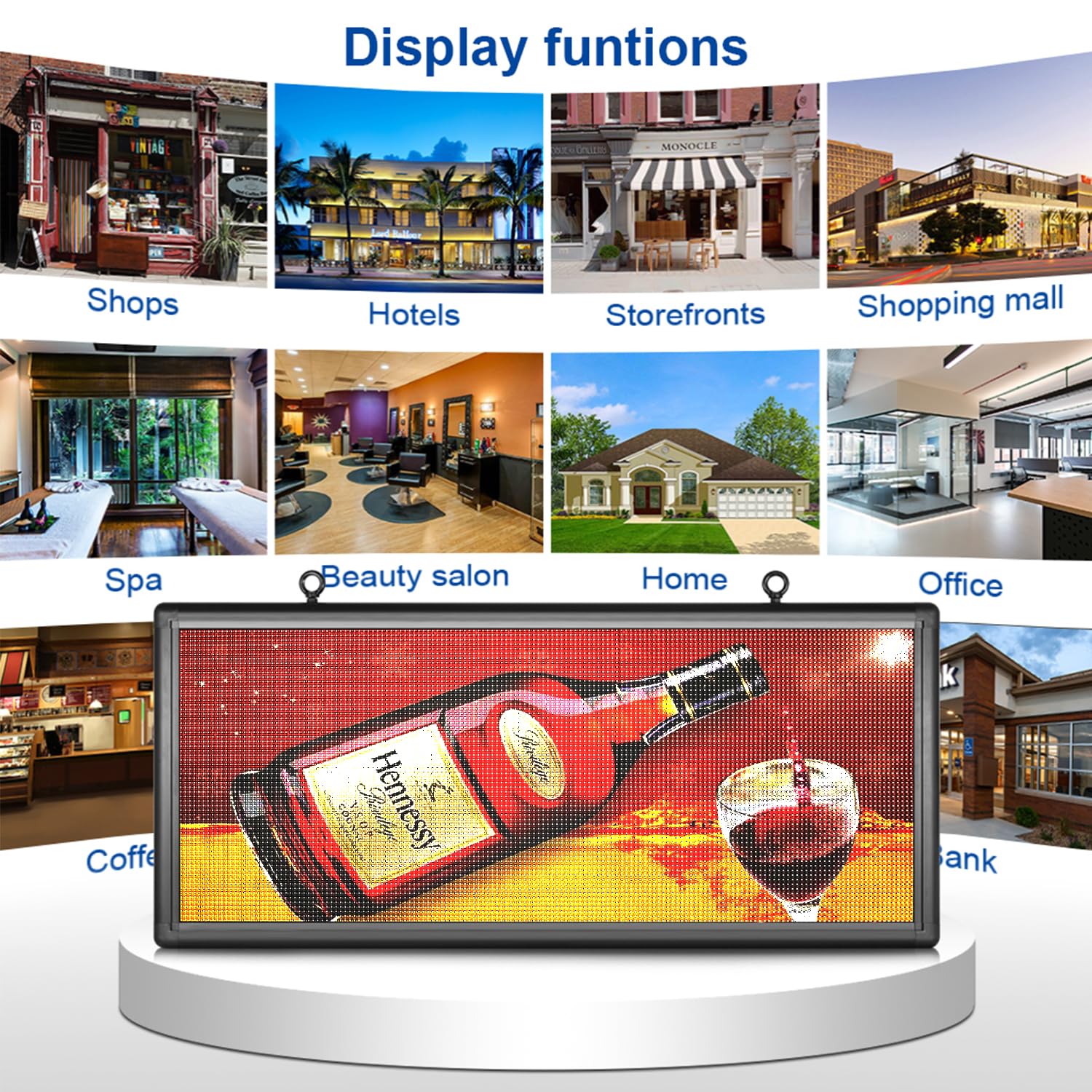 P6 Outdoor Full Color 40'' x 18'' Scrolling LED Display with High Resolution High Brightness images Video led Sign for Advertising (40x18 inch)