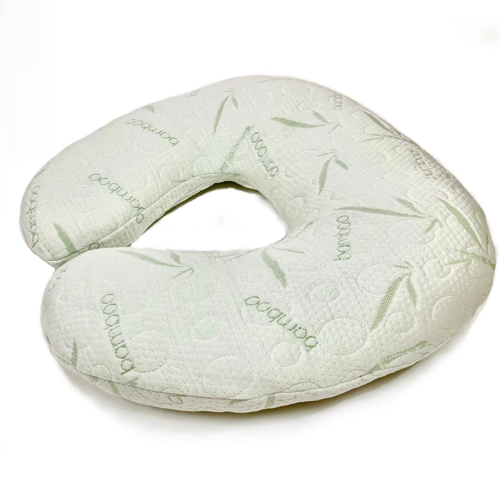 Sacred Thread Nursing Pillow for Breastfeeding - Premium Memory Foam with Removable Rayon Made from Bamboo Cover - Nursing and Posture Support for Mom - Washable Feeding Pillow