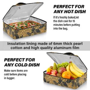 NFMILI Steampunk Gear Casserole Carrier, Insulated Food Delivery Bag Reusable Warmer Carrier Bag with Inner Pocket Aesthetic Print 15.75×11.81×3.94 IN