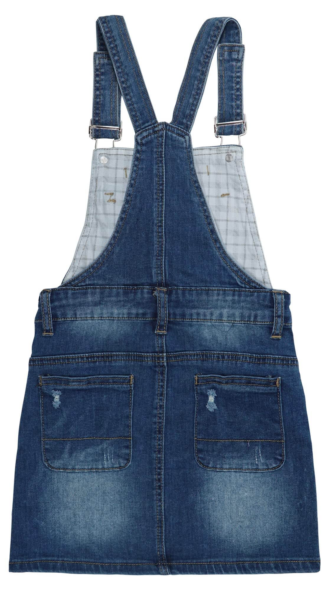 KIDSCOOL SPACE Baby Girls Skirt,Ripped Soft Strechy Denim Girls Summer Overalls Dress,Deep Blue,18-24 Months