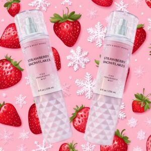 Bath & Body Works Strawberry Snowflakes Fine Fragrance Body Mist Gift Set 8 oz Pack Lot of 2 (Strawberry Snowflakes) 8 Fl Oz (Pack of 2) 16 Fl Oz