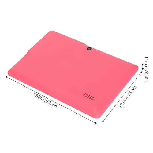 Yoidesu 7in Tablet PC, Kids Tablet Quad Core CPU Eye Protection, Mini Tablet with 8GB ROM Support WiFi Dual Camera for (Pink)