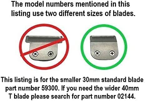 Replacement Detachable 30mm Stainless Steel Standard Blade Cutter Head 59300 for Wahl All in One Lithium Ion Trimmer (This is not The 40mm Wide T Blade) with Small Bottle of Oil