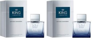 antonio banderas perfumes - king of seduction - eau de toilette spray for men, masculine, intense and energetic fragrance with bergamot and apple - 3.4 fl oz (pack of 2)