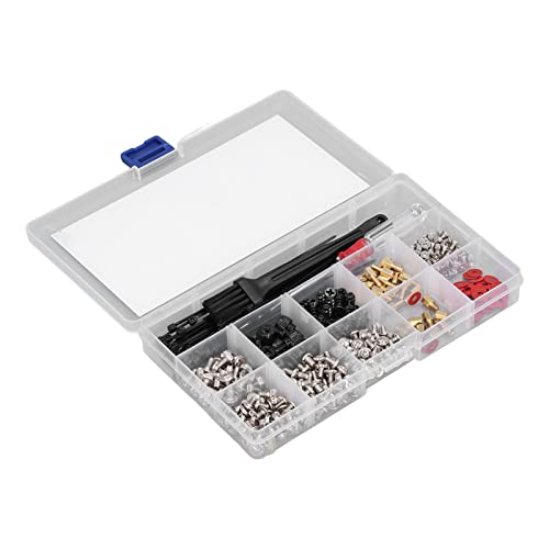 366 Pcs Computer Screw Set Motherboard Screw Kit Computer Screw Set Motherboard Standoffs Screw Kit with Screwdriver Brush