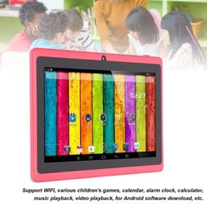 Yoidesu 7in Tablet PC, Kids Tablet Quad Core CPU Eye Protection, Mini Tablet with 8GB ROM Support WiFi Dual Camera for (Pink)