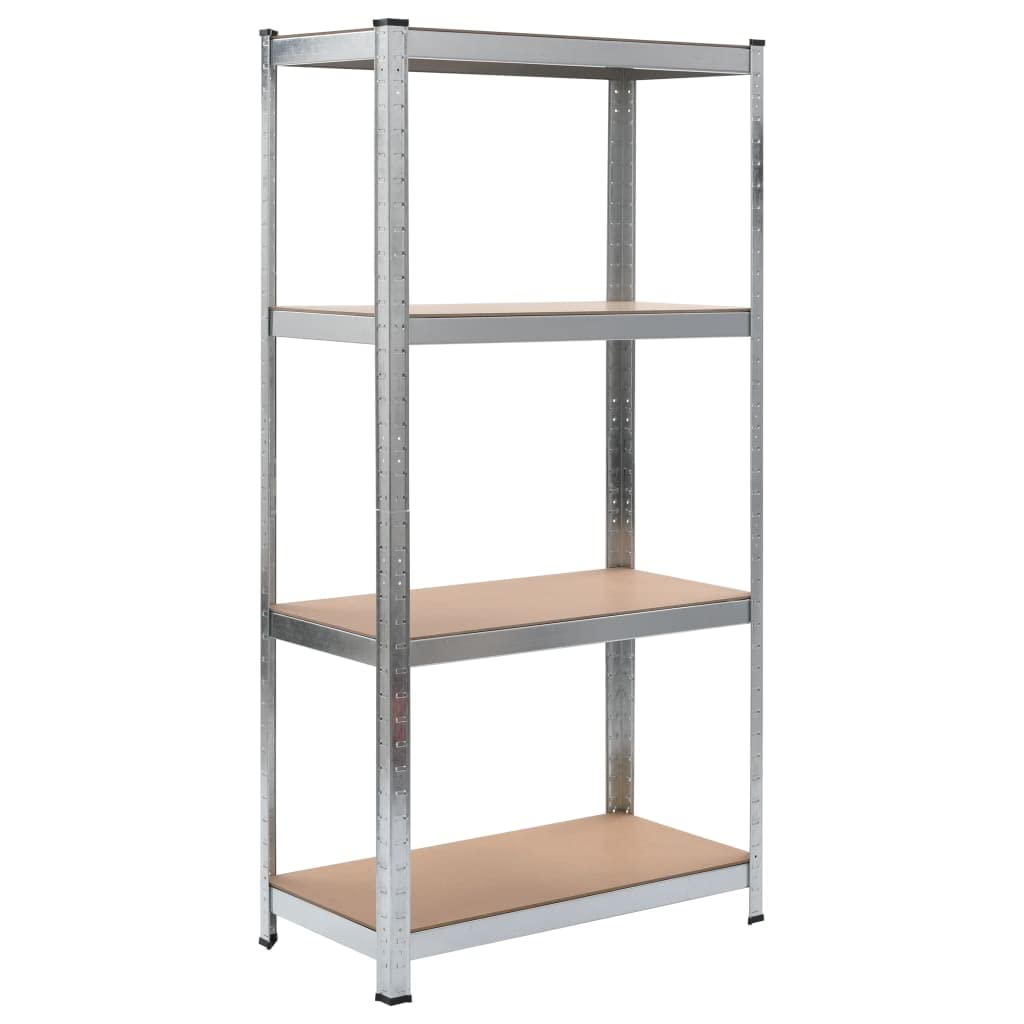 ZQQLVOO Garage Storage Shelving,Shelves for Storage Shelving,Garage Shelves, Basement Shelving Utility Shelf Rack,Multipurpose Shelf Display Rack,Storage Shelf Silver 31.5"x15.7"x63" Steel and MDF