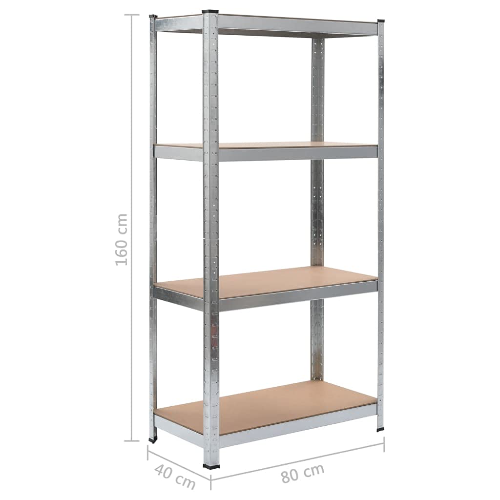 ZQQLVOO Garage Storage Shelving,Shelves for Storage Shelving,Garage Shelves, Basement Shelving Utility Shelf Rack,Multipurpose Shelf Display Rack,Storage Shelf Silver 31.5"x15.7"x63" Steel and MDF