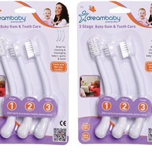 Dreambaby Toothbrush Set 3 Stage, White (Pack of 2)