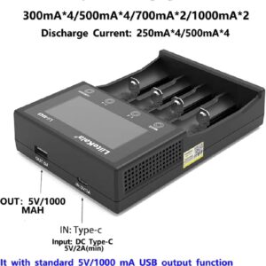 LiitoKala Lii-M4S 18650 Battery Charger Smart Universal Charger LCD Display for 26700 18650 26650 21700 AA Touch Button LCD Display Test The Battery Capacity