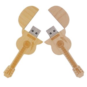 Chauuxee Guitar USB Flash Drive Thumb Drives Pendrive 2Pack Made of Maple and Bamboo for Students Business Gifts (2Pack 4GB)