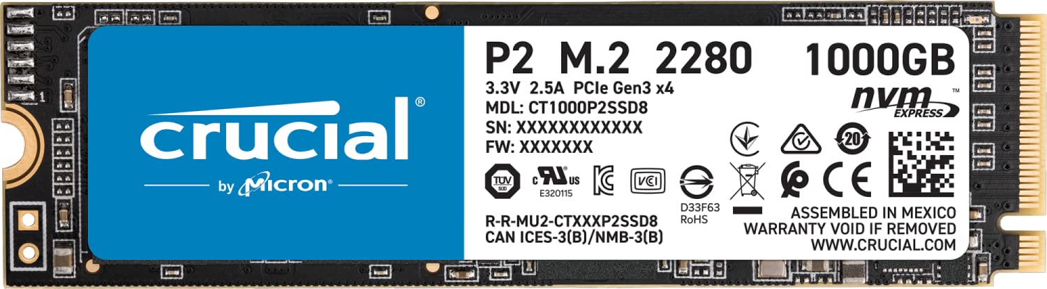 VAKAR P2 1TB 3D NAND NVMe PCIe M.2 SSD Up to 2400MB/s - CT1000P2SSD8