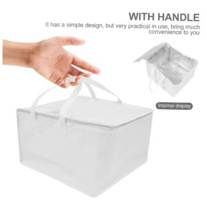 Anneome Cake Insulation Bag Bbq Lunch Thermal Bag Insulated Food Carrier Tote Bags Outdoor Lunch Bag Travel Insulated Bag Heated Pizza Bags Meal Bag Pizza Bag Cloth White