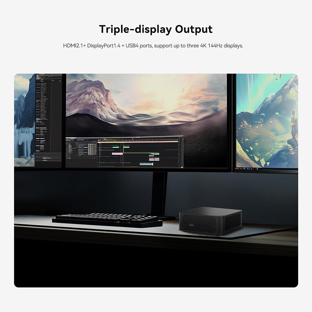 Beelink SER6 Mini PC, AMD Ryzen 9 6900HX(6nm, 8C/16T) up to 4.9GHz, Mini Computer 32GB DDR5 RAM 500GB M.2 NVME SSD, Desktop PC 4K@144Hz Triple Display, Micro PC WiFi6/BT5.2/2.5Gbps/54W/W-11 Pro