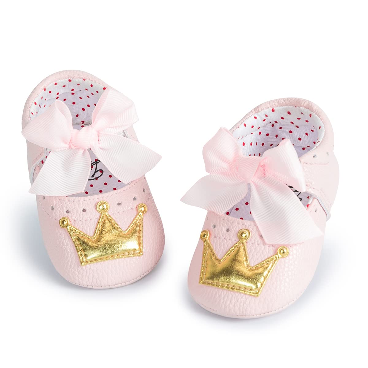 Zoolar Baby Girls Soft Princess Dress Flats Shoes Infant Wedding Mary Jane Anti-Slip First Walker Newborn Shoe Baptism Christening Texture Sole Sneaker Shoes