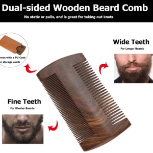 Shaving & Grooming Kit for Men, Danweix Beard Kit Brush Comb Scissors with Storage Bag Shaving Razor Brush with Stand holder 10pcs Refill Blades Great for Grooming Beards and Mustaches