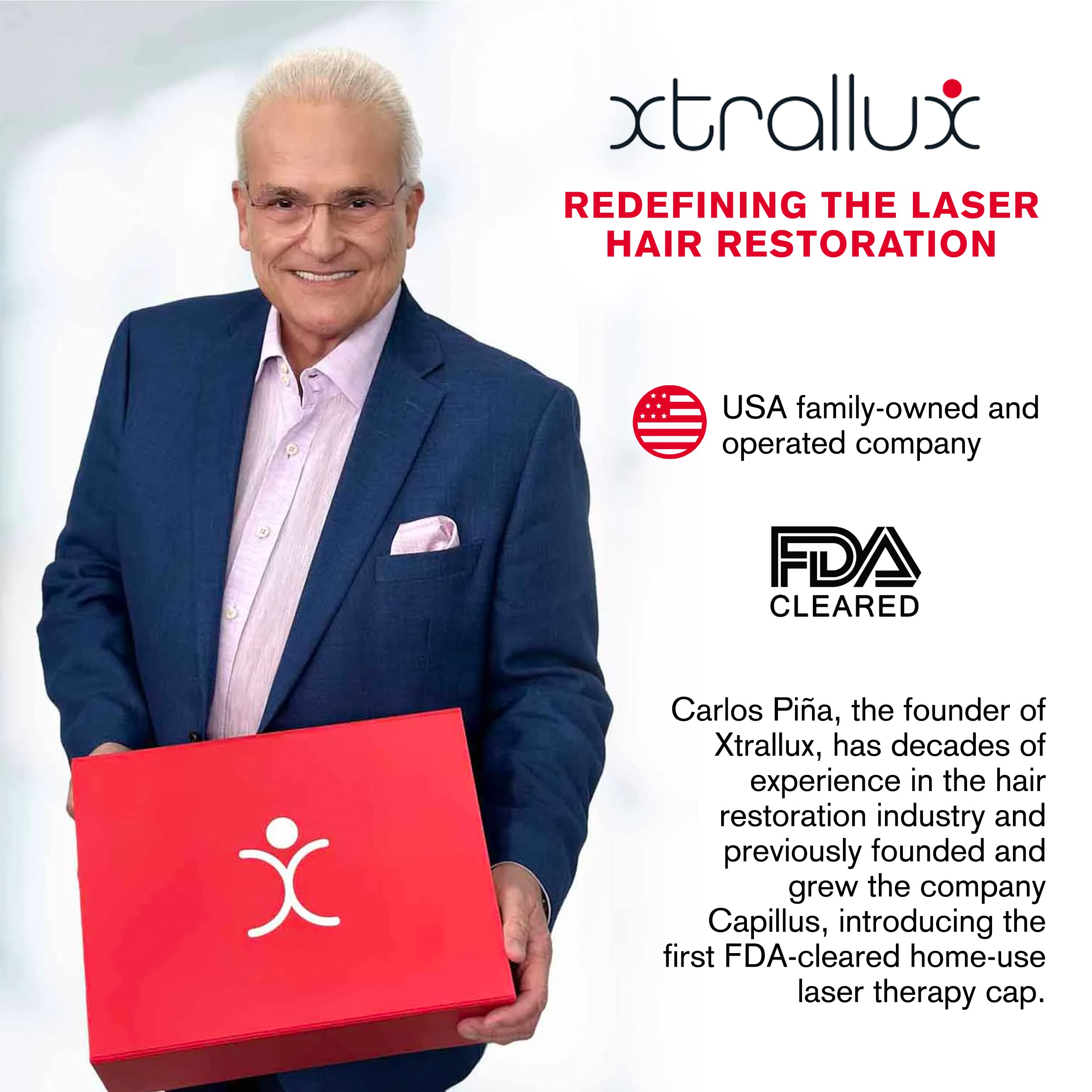 Xtrallux Extreme RX Laser Hair Growth Cap with 352 Lasers – 6 Minute Treatment Time for Thinning Hair | FDA Cleared Hair Loss Treatment | Hair Regrowth Cap for Men and Women