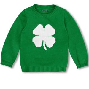 St Patricks Toddler Clover Shamrock Knitted Pullover Irish Sweater Party Lucky Sweatshirt Green 2 Years