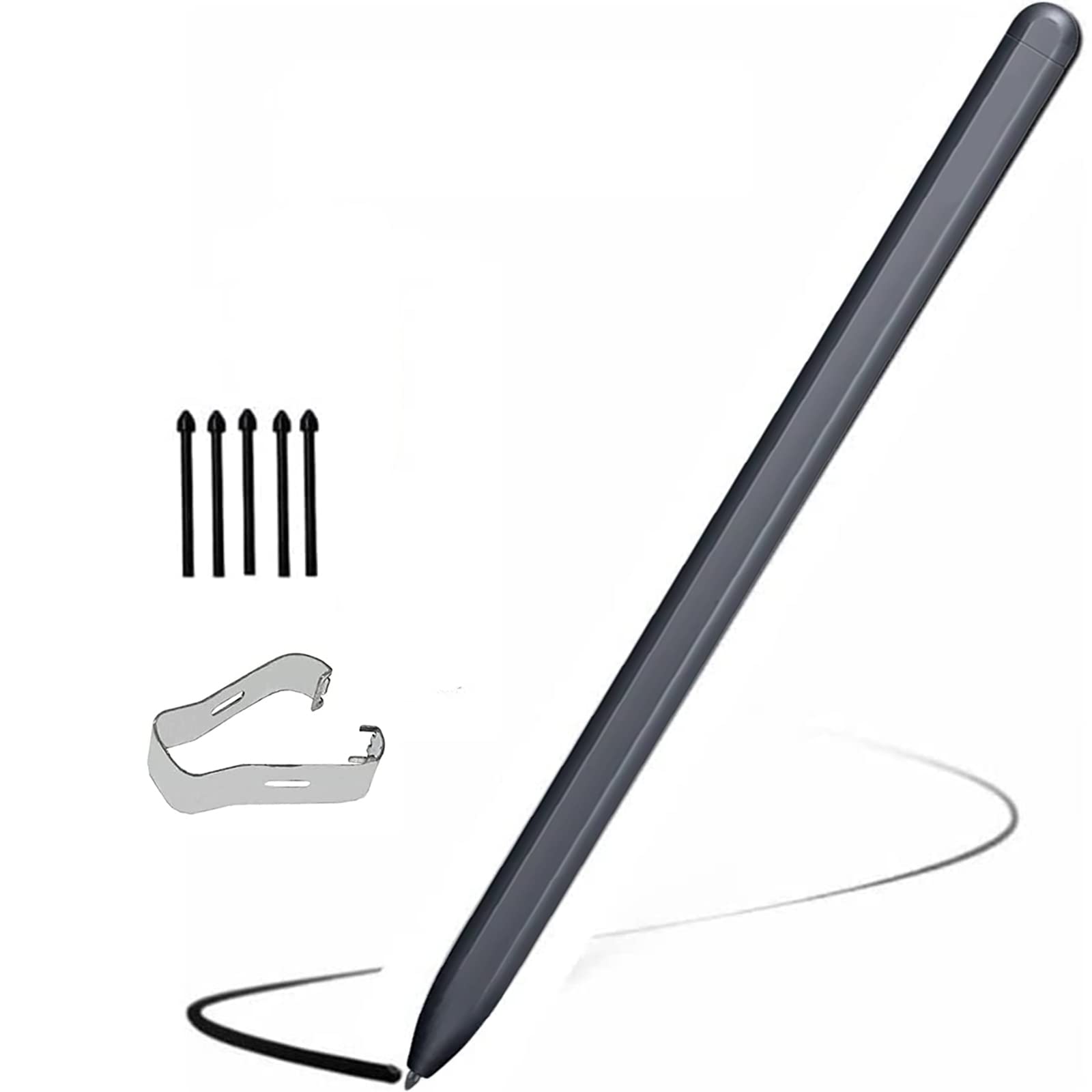 Galaxy S Pen Replacement Stylus Pen for Samsung Galaxy Book Pro 360,Galaxy Book 2 3 360,Galaxy Book 2 3 Pro 360 Stylus Touch S Pen WithoutBluetooth+Tips/Nibs(Mystic Black)