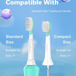 Kids Replacement Heads for Philips Sonicare: 7+ Child Soft Electric Toothbrush Standard Children Brush Head for Boy Girl, Pink & Blue 4 Pack