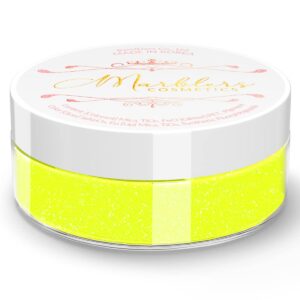 MARBLERS Cosmetic Grade Fine Neon Glitter [Fluorescent Yellow] 0.18oz (5g) | Fine | Non-Toxic | Vegan | Cruelty-Free | Eyeshadow, Nail Polish, Nail Art | Festival, Rave & Party Makeup | Body & Face