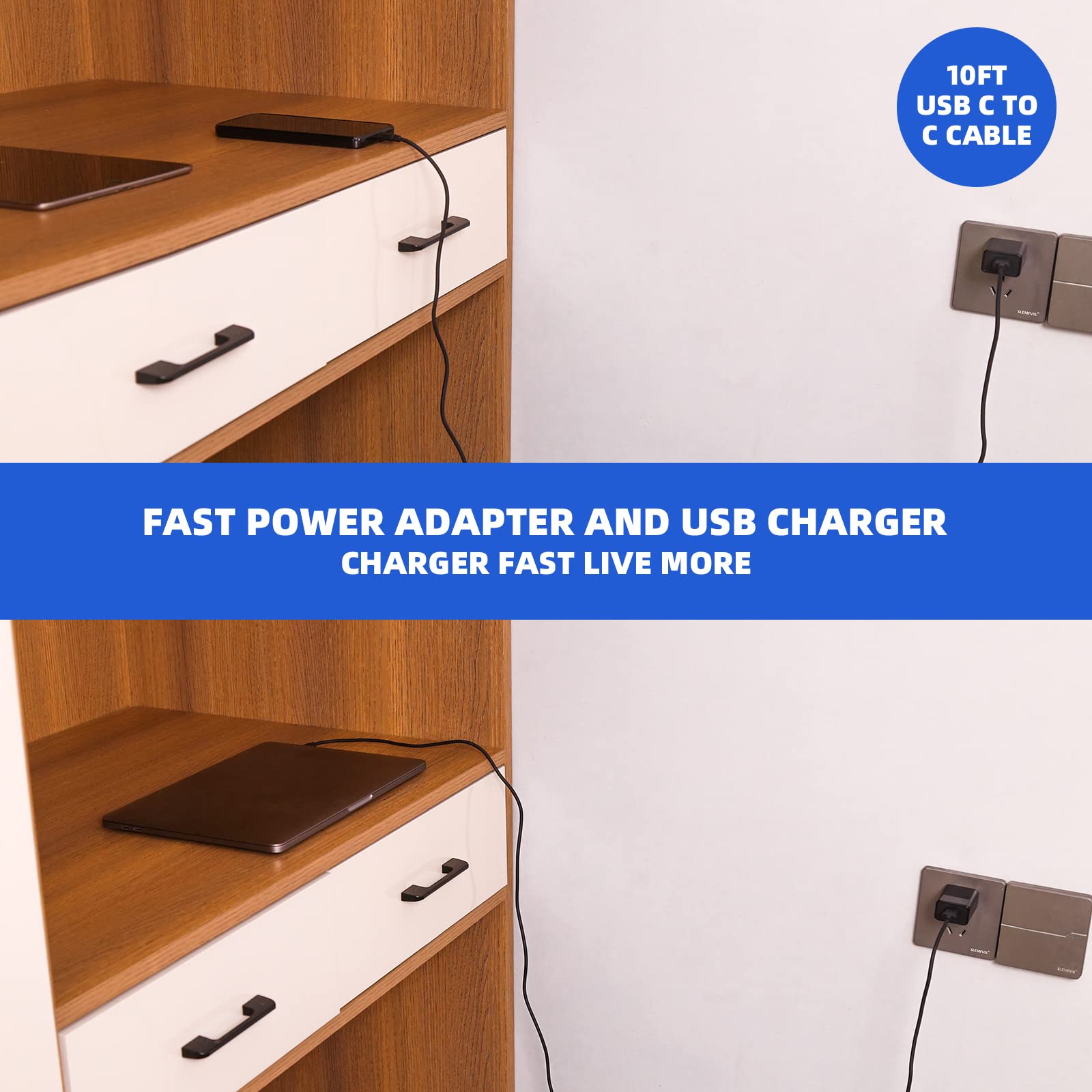 Fast Charger with 6.6Ft USB Type-C&Micro USB Cable,AC Adapter,2A Rapid Charger for All New All-New Fire 7 HD 8 10 Plus Tablet, Kids Pro, Kids Edition, Fire HD HDX 7” 8.9” Phone