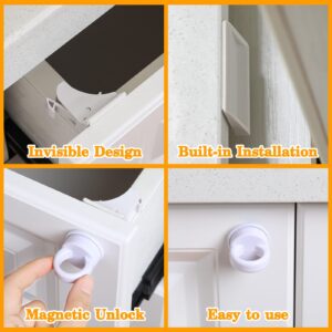 4 Sets Magnetic Cabinet Locks Keys Baby Proofing Child Safety Magnet Drawer Replacement Keys Universal Magnetic Key for Drawers and Cabinets (Locks Not Included)