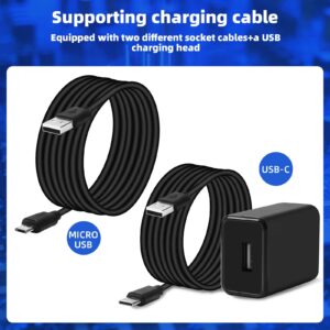 Fast Charger with 6.6Ft USB Type-C&Micro USB Cable,AC Adapter,2A Rapid Charger for All New All-New Fire 7 HD 8 10 Plus Tablet, Kids Pro, Kids Edition, Fire HD HDX 7” 8.9” Phone